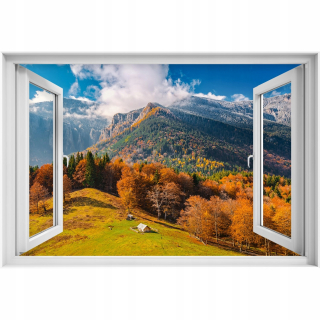 Self -adhézne 3D slepka na okno na jeseň 90x60