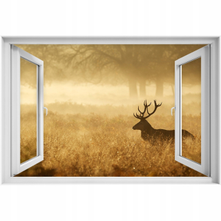 Self -adhézne 3D nálepka na nálepku jeleň hmly 90x60