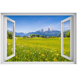 Samostatne 3D okenné nálepka Alpine Meadows 90x60
