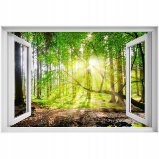 Self -adhézne 3D okenné lesné lesy Sun 90x60