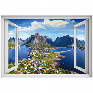 Self -adhézne 3D okno Lofoten Nórsko 90x60