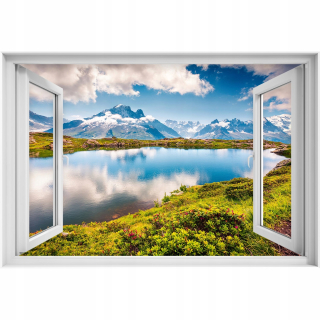 Self -adhézne 3D okno Mont Blanc 90x60 Nálepka