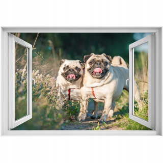 Self -adhézne 3D okno mops psks 90x60