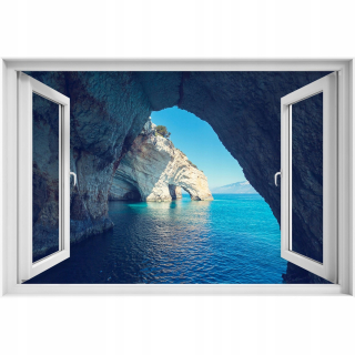 Self -adhézne 3D okenné nálepky morské jaskyne 90x60