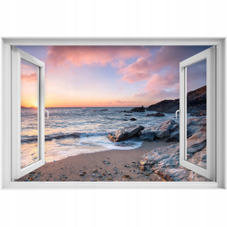 Self -adhézne 3D okenné nálepka Sea Beach 90x60
