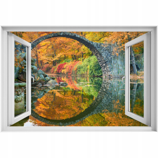 Samolepiaca 3D samolepka na okno Arch bridge 90x60