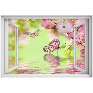 Samostatne 3D okenné nálepky Butterfly Monarchs 90x60