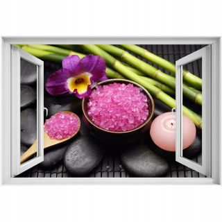 Self -adhézne 3D okno Orchidaa Stone Zen