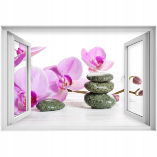 Self -adhézne 3D okenné orchidea kúpele 90x60