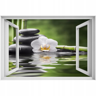 Self -adhézne 3D okenné orchidey a nálepka Zen 90x60