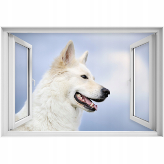 Samolepiaca 3D nálepka na okno Pastiersky pes 90x60