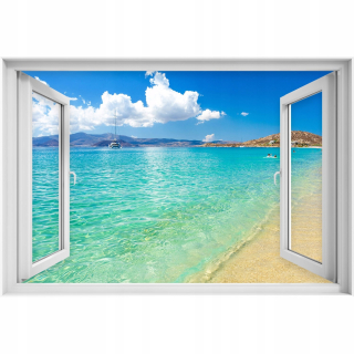 Self -adhézne 3D slepka na okno Beach Grécko 90x60