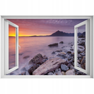 Self -Adhhesive 3D okenné nálepka Beach Scotland 90x60