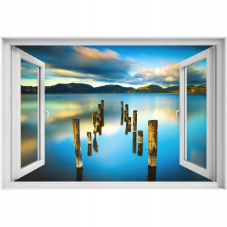 Self -adhézne 3D nálepka na okno Pier Lake 90x60