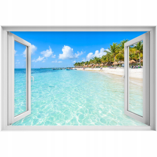 Self -adhézne 3D okno Riviera Maya 90x60