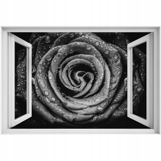Self -adhézne 3D okno Rose Black 90x60