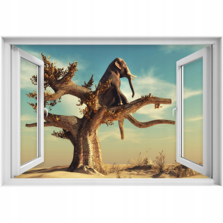 Self -adhézne 3D nálepka slonov slonov 90x60