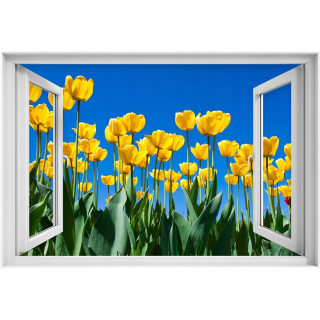 Samostatne prilepené kvety 3D slepky na okno Tulips