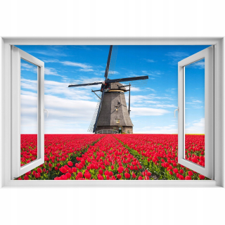 Samostatný veterný mlyn 3D okna Tulip