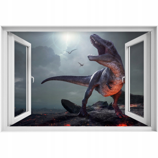Self -adhézne 3D okno Tyrannosaur 90x60