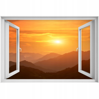 Self -adhézne 3D okno Sunrise 90x60