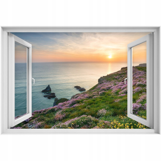 Samostatne spadne 3D nálepka na okno Cornwall Cornwall