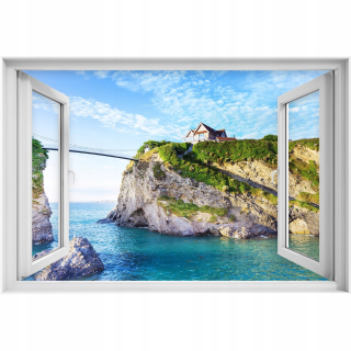 Self -adhézne 3D okenné nálepka Ocean Coast