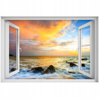 Self -adhézne 3D nálepka na okno Sunset 90x60