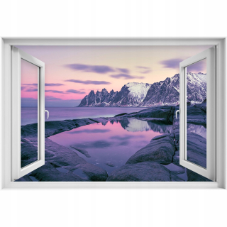 Self -adhézne 3D slepka na okno zima fjord 90x60