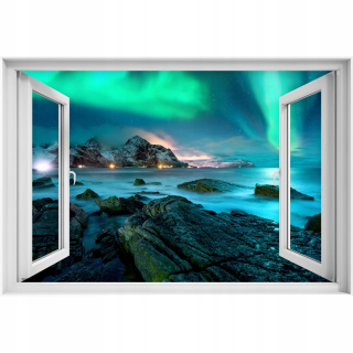 Self -adhézne 3D okenné nálepka Aurora Polar 90x60