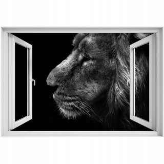 Self -adhézne 3D slepka na okno Animal Lion 90x60