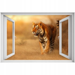 Self -adhézne 3D slepka na okno zviera Animal Tiger 90x60