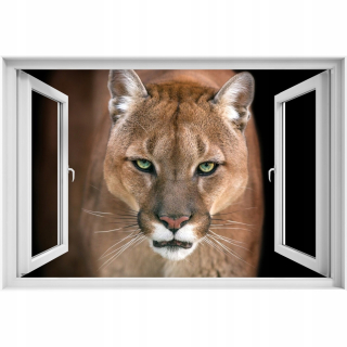 Self -adhézne 3D okno pre stenu Puma Puma 90x60