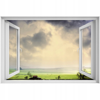 Samostatne -adhézne pole s nálepkou 3D okien 90x60