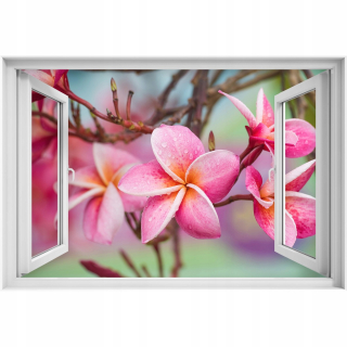 Self -adhézne okno 90x60 frangipani ružová nálepka 90x60