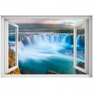 Self -adhese okenný nálepka Waterfall Island 90x60
