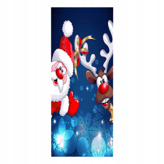 Santa Claus Deer Adornment Dvere Stickers