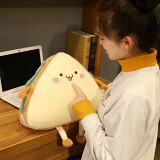 Simulácia plnené hračky sendvič vankúš Kawaii