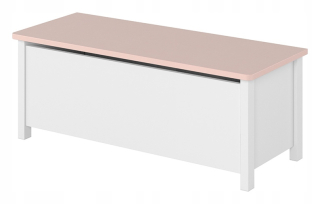 Luna White Toy Box + Pink Lenart