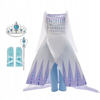 Snow Queen 2 biele elsa šaty pre dievčatá elsa