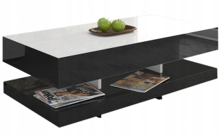Konferenčný stolík pre obývaciu izbu 90 cm biely a biely lesk