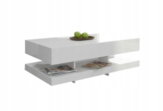 Konferenčný stolík pre miestnosť salón 120 cm biely lesk
