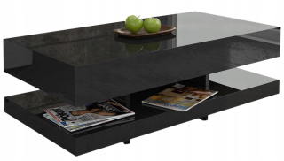 Konferenčný stolík pre miestnosť salón 90 cm čierny lesk