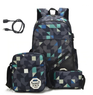 Super Set School Batoh 3 diely + kábel USB!