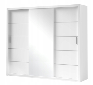 Bonita posuvná šatníka so zrkadlom bielym 250 cm