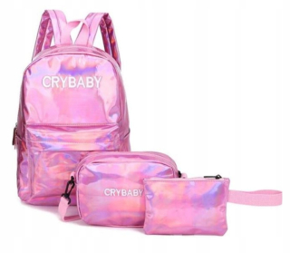 Školský holografický batoh kabelky Cencil Case 3 PCS