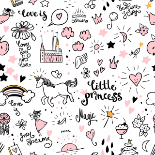 Ružová tapeta, malá princezná, nápisy- Unicorn