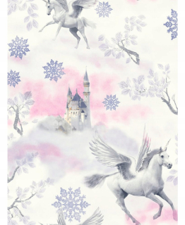 Tapeta s magickým motívom - jednorožce, hrad