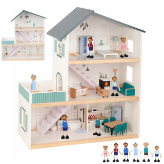 TOOKY TOY VEĽKÝ DREVENÝ DOMČEK PRE BÁBIKA
