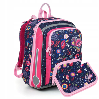 Topgal School Batoh + Cencil Case Birds Bebe 19001